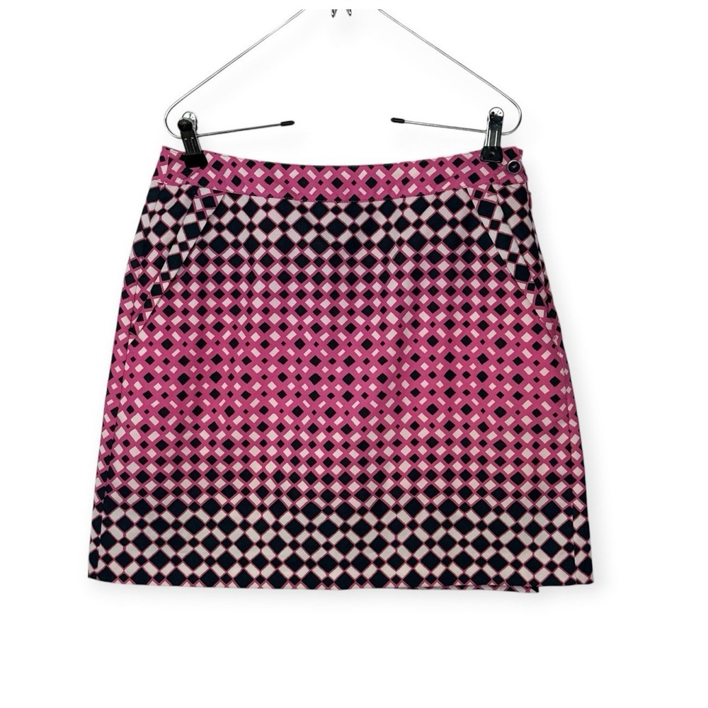 EP Pro Stretch Golf Tennis Skort Skirt Pink Black Geometric Sz 4 EUC